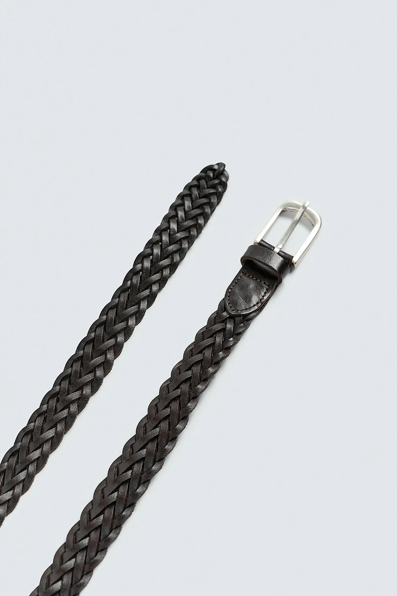 CEINTURE LONGUE EN CUIR TRESSÉ