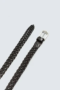 CEINTURE LONGUE EN CUIR TRESSÉ