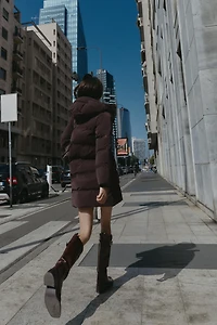 ANORAK MI-LONG EN TISSU CAOUTCHOUTÉ COUPE-VENT