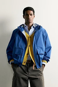 RELAXED FIT HOODED TECHNICAL JACKET