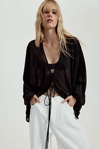 PUFF SLEEVE CREPE TOP