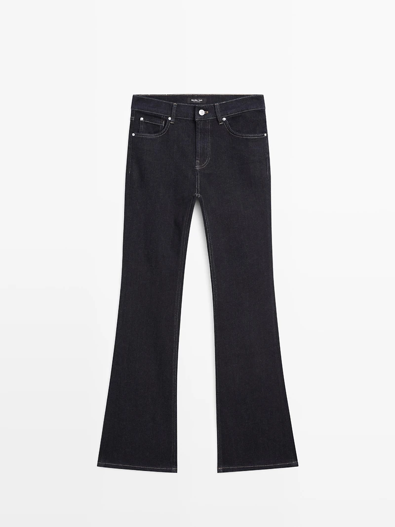 High waist bell bottom skinny jeans