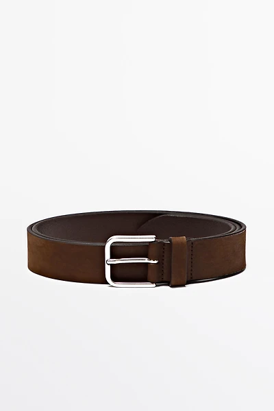 Nubuck leather belt