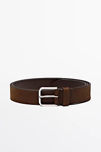 Nubuck leather belt