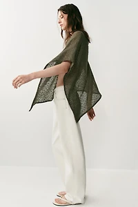 METALLIC THREAD ASYMMETRIC CAPE