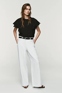 SHORT SLEEVE RUFFLE T-SHIRT