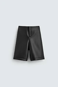 LEATHER EFFECT LONG BERMUDA SHORTS HARRY LAMBERT FOR ZARA X DISNEY
