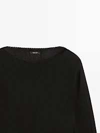 Pull en maille fluide à col bateau