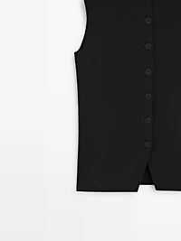 V-neck vest with button details