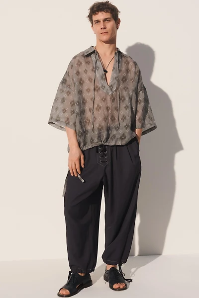 PANTALON FLUIDE À LACETS