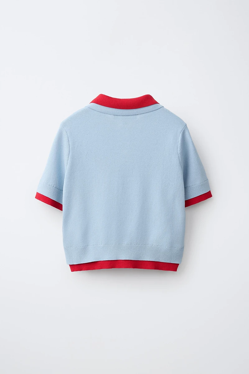 POLO EN MAILLE À DOUBLE COL