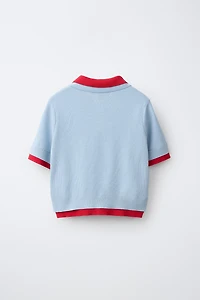 POLO EN MAILLE À DOUBLE COL