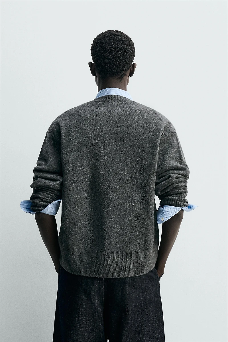 RELAXED FIT WOOL BLEND CARDIGAN