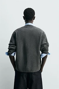 RELAXED FIT WOOL BLEND CARDIGAN