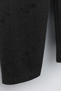 SOFT BARREL EMBROIDERED FLORAL PANTS