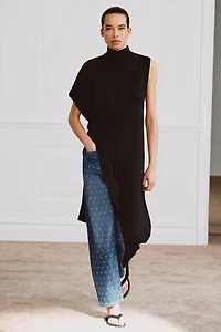 ZW COLLECTION POLKA DOT MID-RISE TAPERED JEANS