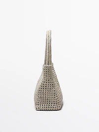 Braided nappa leather shopper bag