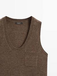 Top en laine mélangée avec poche
