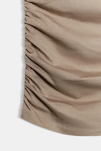 SHORT SLEEVE DRAPED T-SHIRT
