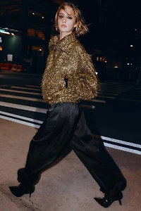 METALLIC THREAD BOMBER JACKET