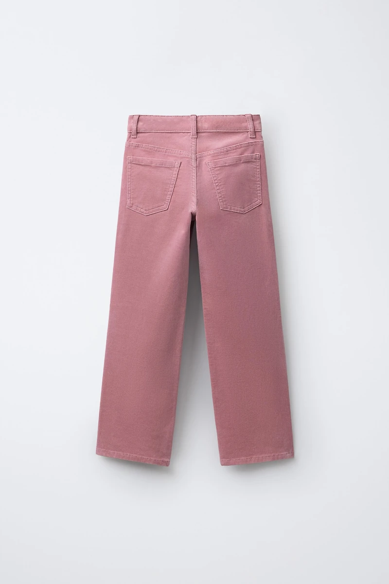 VELVET EMBROIDERED FLORAL PANTS