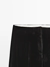 Wide-leg velvet trousers