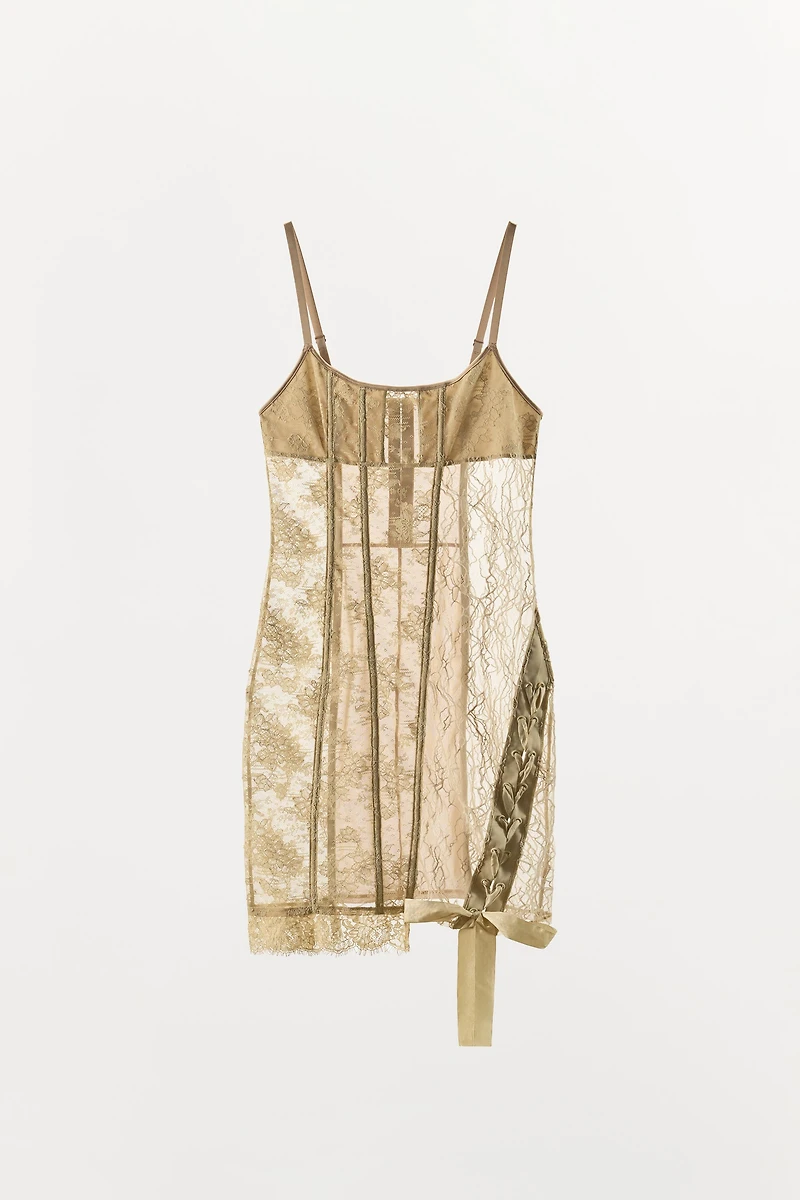 ROBE CORSET EN DENTELLE À NŒUD