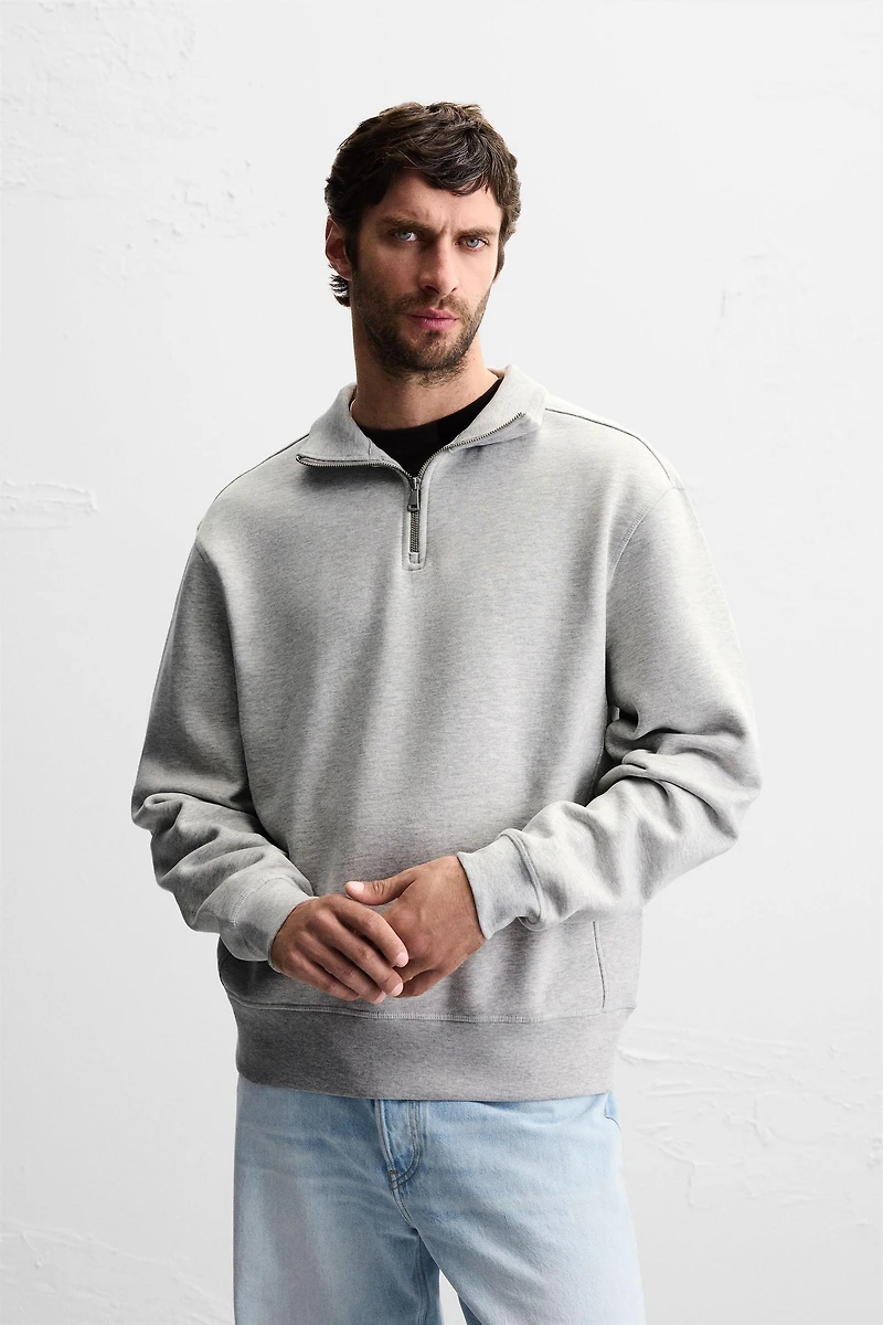 BASIC QUARTER-ZIP SWEATSHIRT