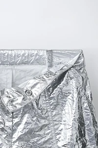 METALLIC BARREL PANTS