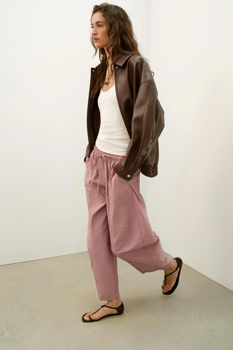 BARREL PANTS WITH ELASTIC WAIST