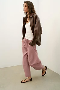 BARREL PANTS WITH ELASTIC WAIST