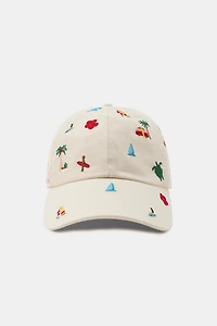 100% COTTON EMBROIDERED SUMMER CAP