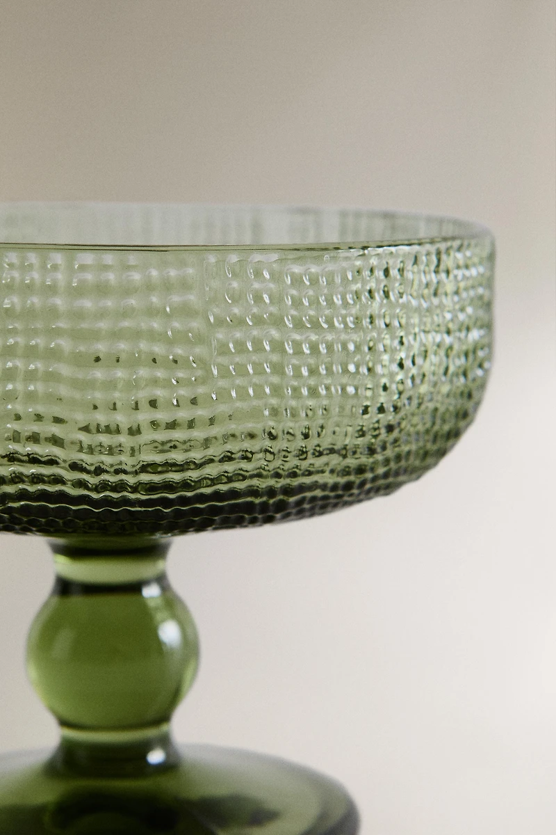 RAISED DESIGN GLASS DESSERT CUP