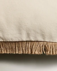 FRINGED JUTE THROW PILLOW COVER