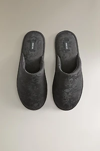 JACQUARD MULE SLIPPERS