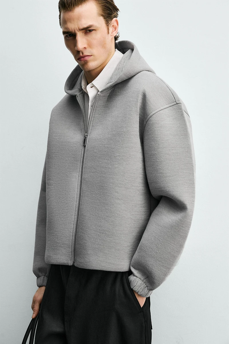 COMPACT BOXY FIT ZIP SWEATSHIRT