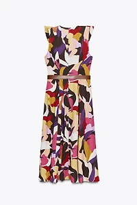 ROBE MIDI EN POPELINE IMPRIMÉE