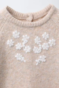 EMBROIDERED FLORAL KNIT JUMPSUIT