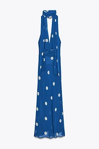 ROBE MI-LONGUE IMPRIMÉE À POIS