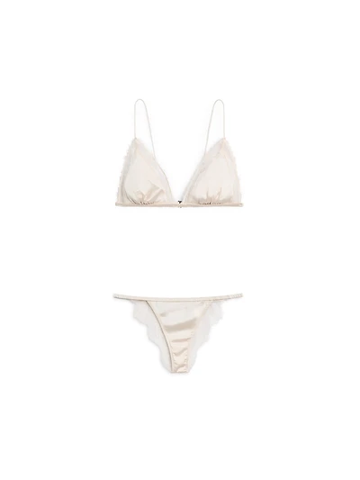 Silk and lace triangle bralette