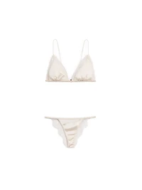 Silk and lace triangle bralette