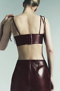 100% LEATHER MINI SHORTS