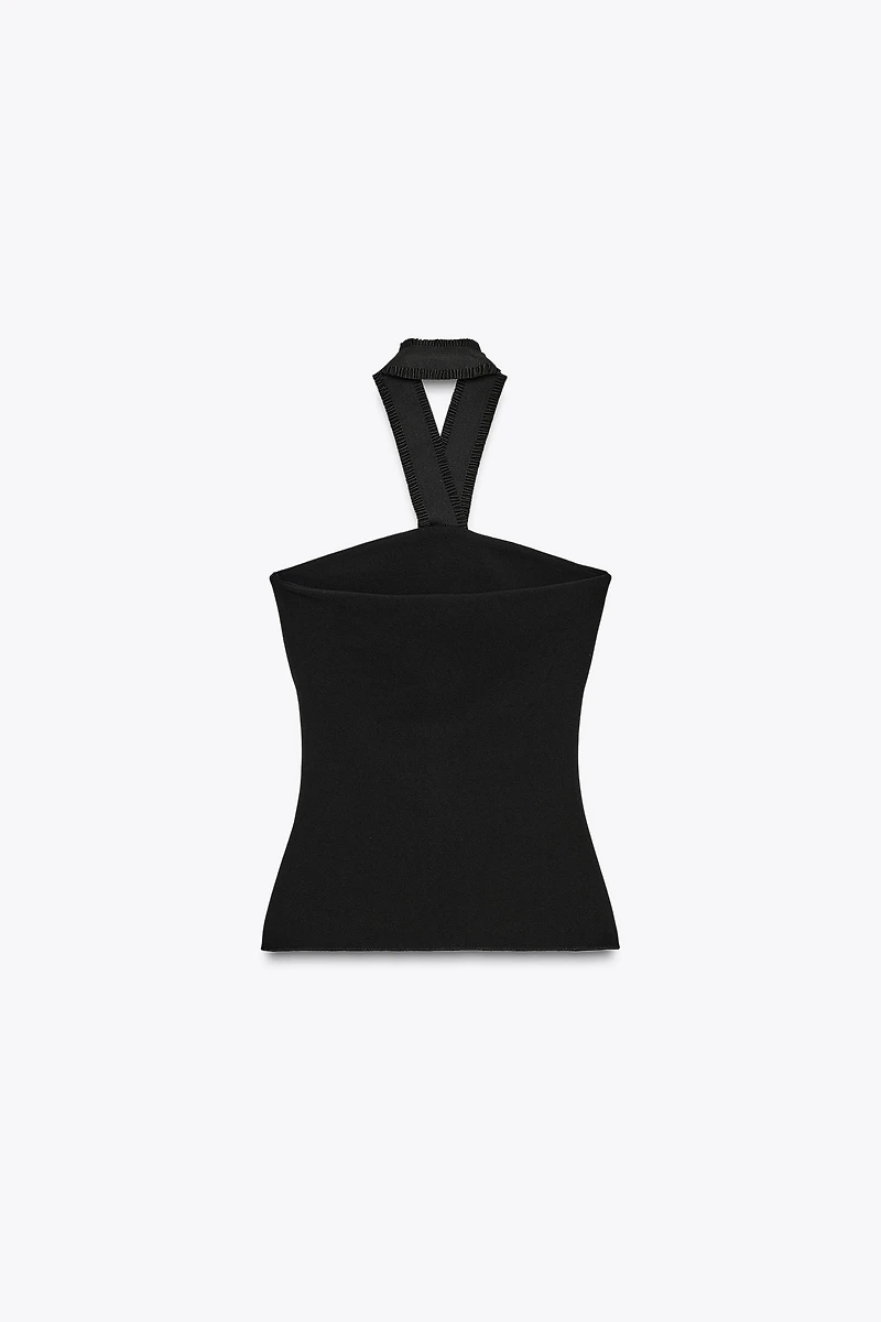 STRETCH CONTOURING HALTER TOP
