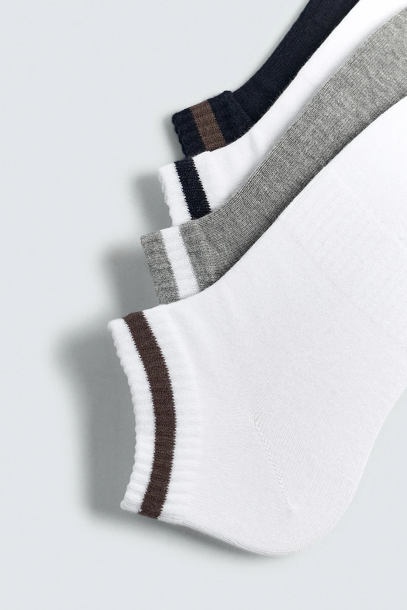 4-PACK OF STRIPED ANKLE SOCKS