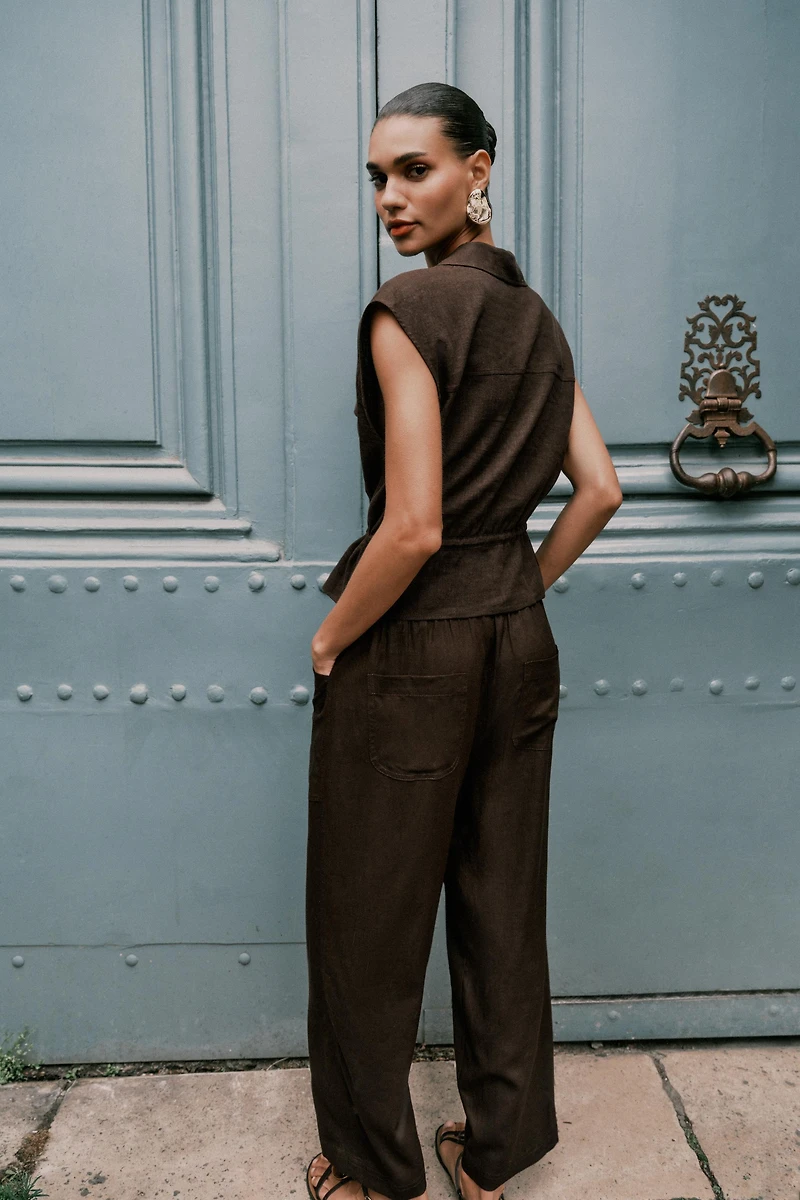 LINEN SAFARI TOP