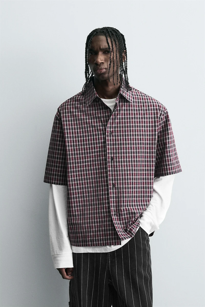 EMBROIDERED PLAID SHIRT