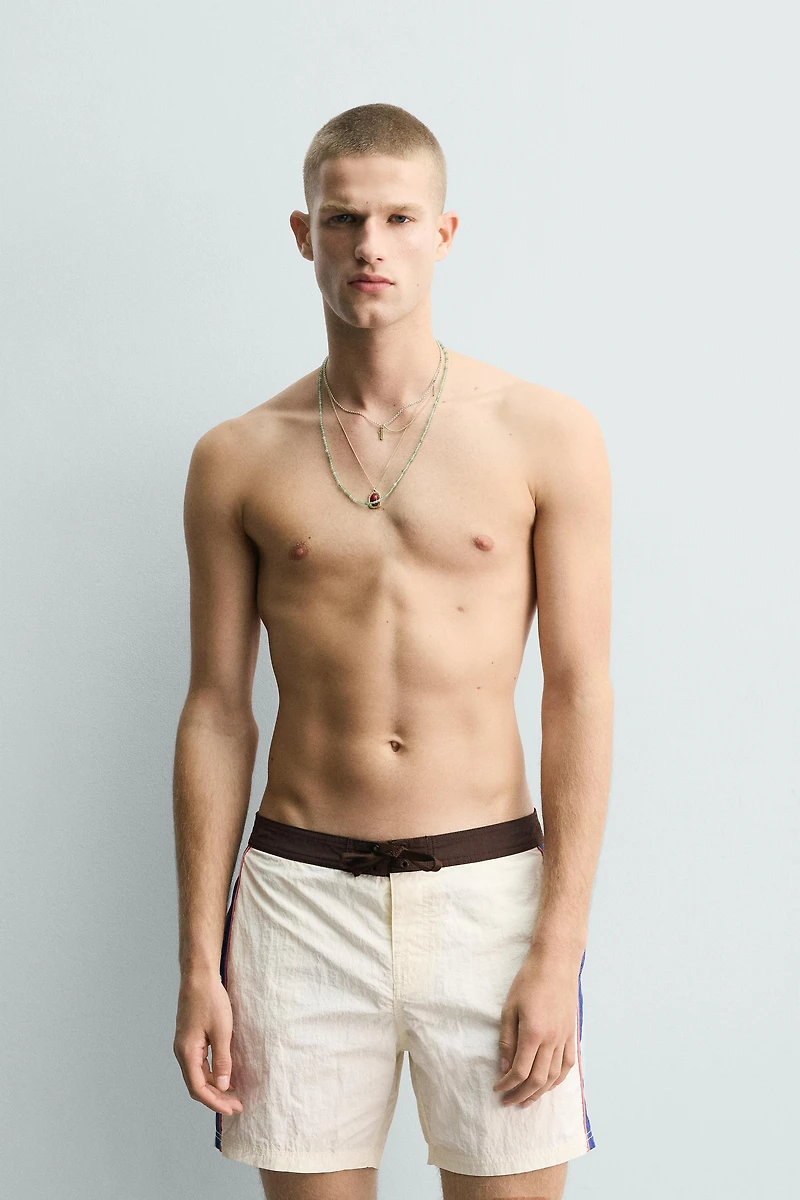 MAILLOT DE BAIN LONG À CONTRASTE