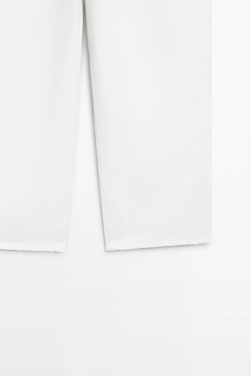 Jean wide leg cropped taille moyenne
