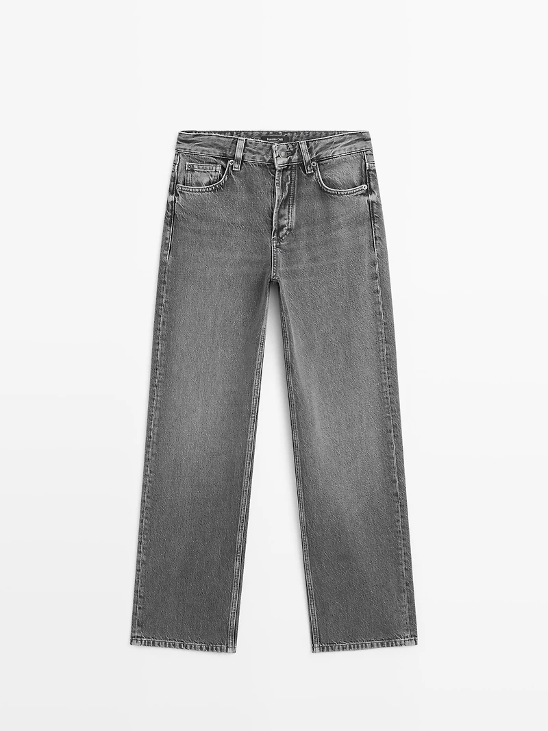 Mid-rise wide-leg jeans