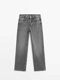 Mid-rise wide-leg jeans